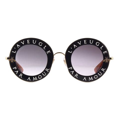 gucci lunette l'aveugle par amour|GUCCI Metal L'Aveugle Par Amour Round Frame Sunglasses .